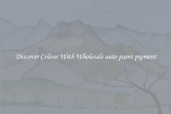 Discover Colour With Wholesale auto paint pigment