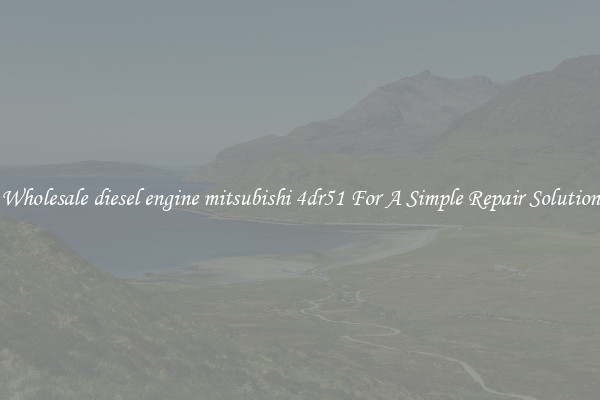 Wholesale diesel engine mitsubishi 4dr51 For A Simple Repair Solution