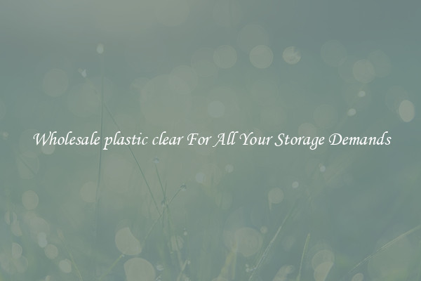 Wholesale plastic clear For All Your Storage Demands