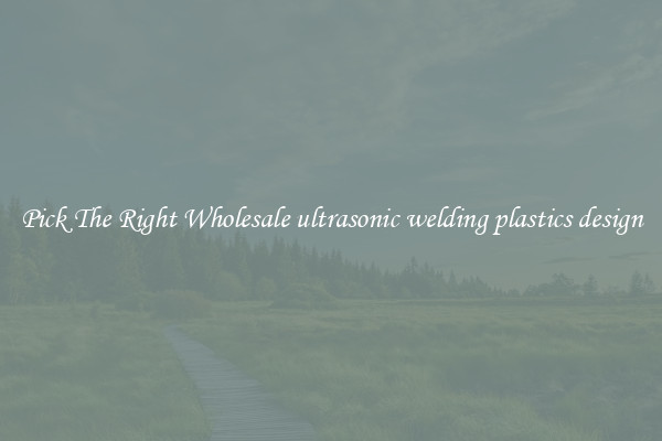 Pick The Right Wholesale ultrasonic welding plastics design