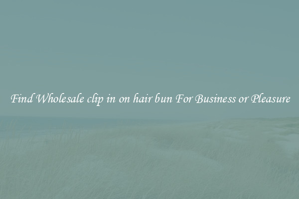Find Wholesale clip in on hair bun For Business or Pleasure