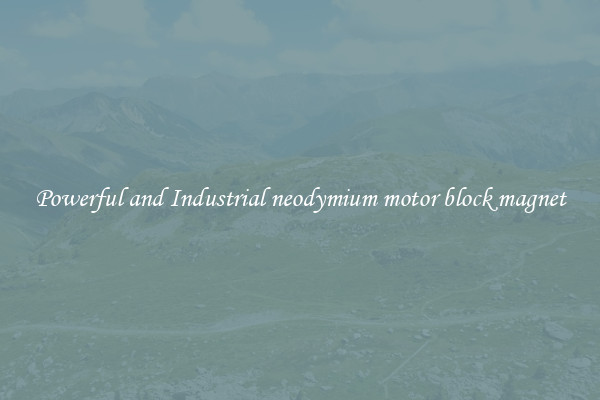 Powerful and Industrial neodymium motor block magnet