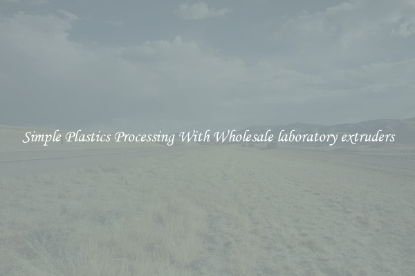 Simple Plastics Processing With Wholesale laboratory extruders