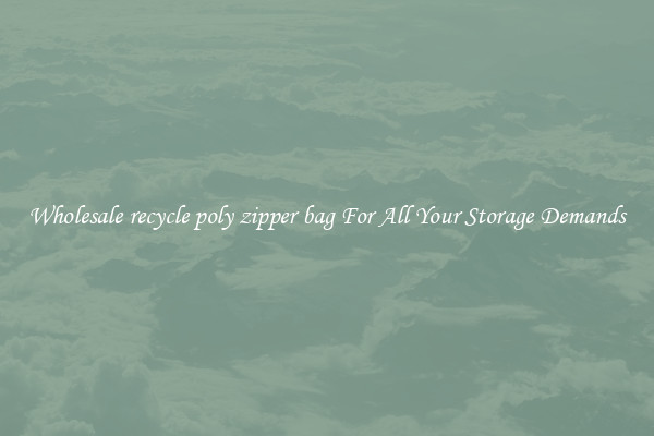 Wholesale recycle poly zipper bag For All Your Storage Demands